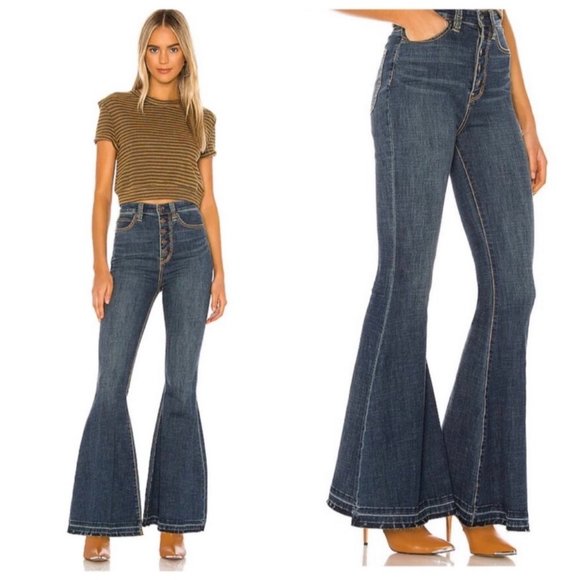 Free People Denim - Free People Irreplaceable Flare Button Fly Raw Hem Jeans 27